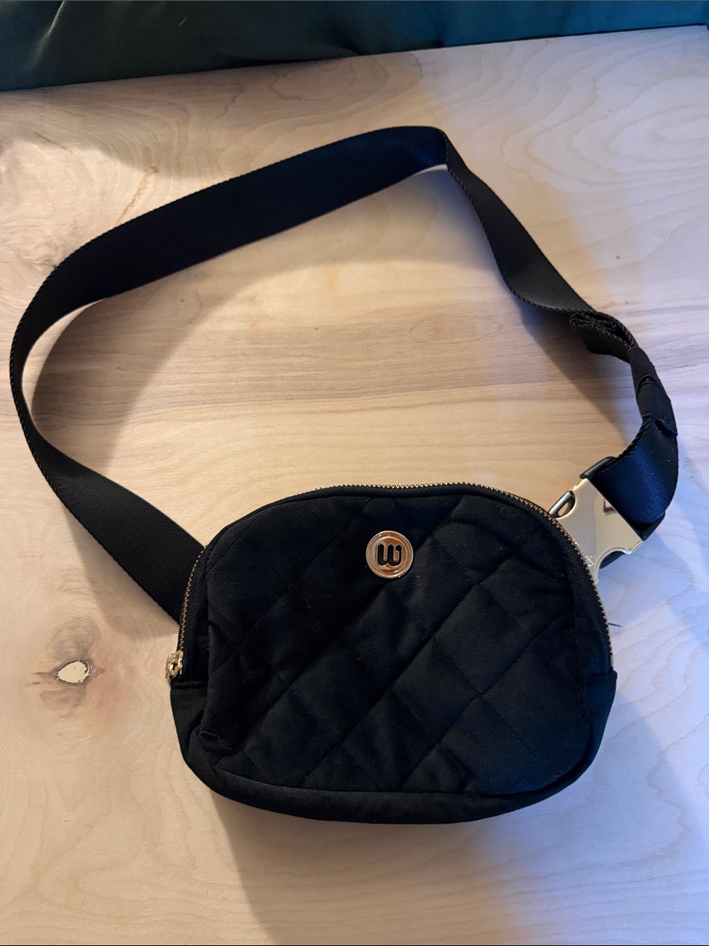 Black Quilted Belt Bag - Wantable